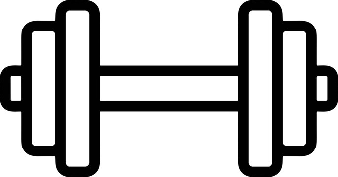 Simple dumbbell icon, weightlifting equipment for fitness and exercise