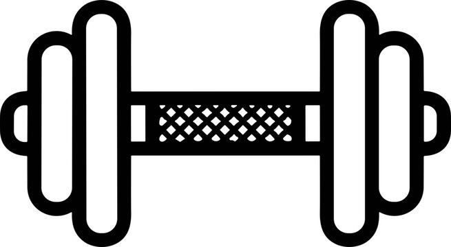 Simple dumbbell icon, weightlifting equipment, fitness and exercise symbol