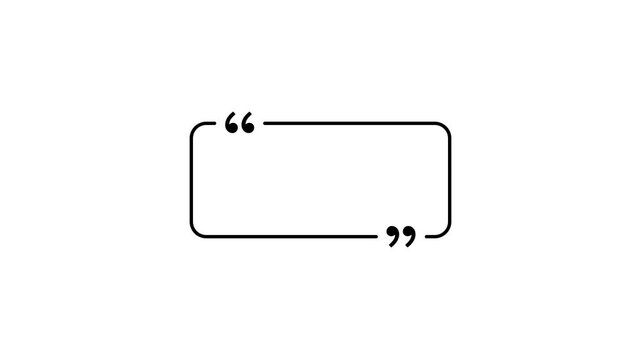 Minimalist animated quote box overlay for social media and creation frame animation