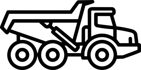 Dump truck outline icon, heavy machinery, construction vehicle vector illustration © Palyerff
