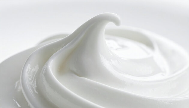 Yogurt extreme close up with frozen creamy wave crest and smooth texture detail
