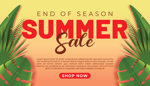 Summer Sale Tropical Banner Template