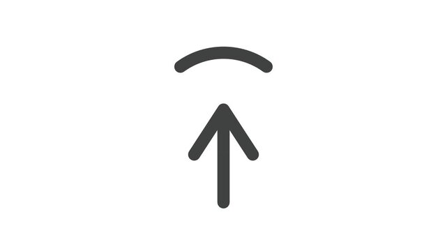 Minimalist arrow up cursor animation for swipe higher page navigation