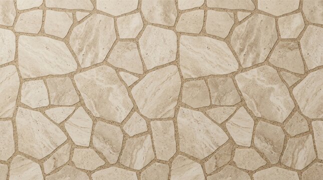 Beige flagstone paving texture background, seamless natural stone floor pattern, irregular stone tile pathway surface