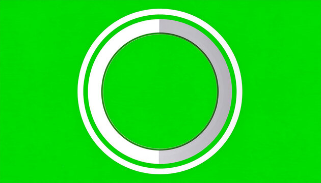 Abstract Geometric Circle Ring with White and Gray Segments on a Vibrant Green Background Minimalist Design