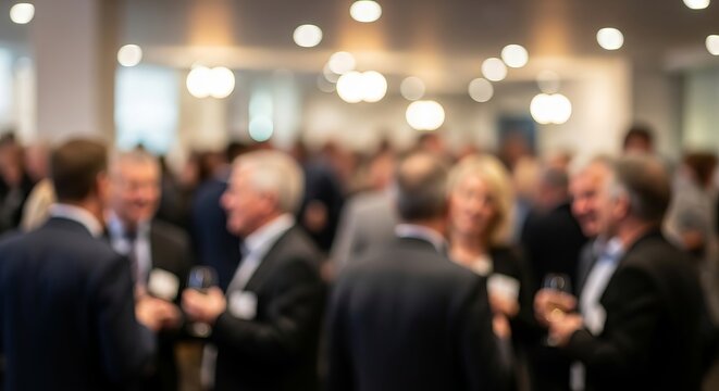 Blurred Business Gathering - Networking and Socializing at Event.
