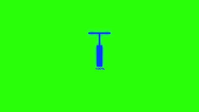 Futuristic T-Shaped Loading Progress Bar Animation Neon HUD Interface Green Screen Motion Graphic