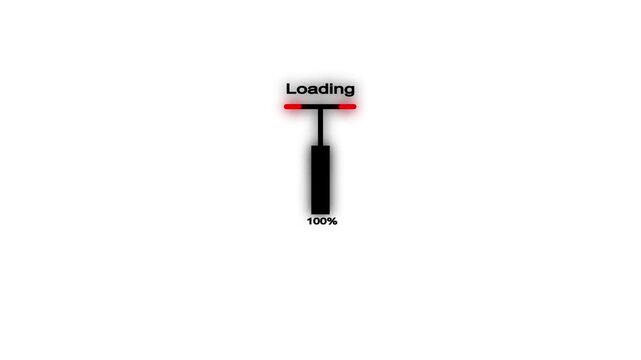 Futuristic T-Shaped Loading Progress Bar Animation Neon HUD Interface Green Screen Motion Graphic