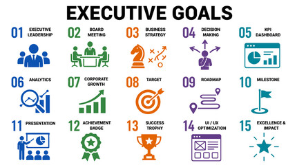 Obraz premium Executive Goals Infographic For Business Strategy.