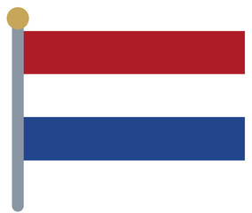 Fototapeta premium Netherlands flag on pole - national flag vector icon, design element