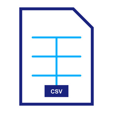 Csv file format icon representing digital data organization in a minimalist style for information technology marketing