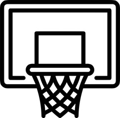 Basketball hoop icon, sport equipment, simple outline vector illustration © Re