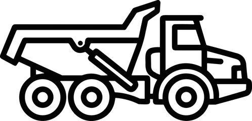 Dump Truck Icon Vector Art - Construction Vehicle Outline © Turok