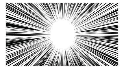 Fototapeta premium Flat illustration of radial speed lines depicting burst explosion effect for manga and comic book design