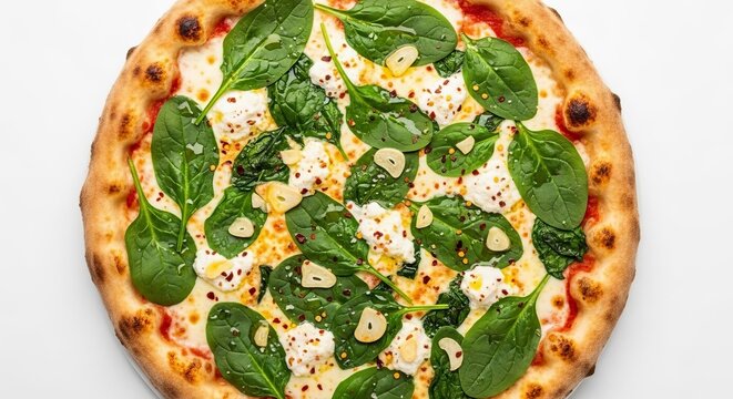 Delicious Spinach and Feta Pizza - A Fresh and Flavorful Delight.