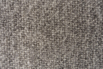 Close-Up Gray Wool Fabric Texture Macro Shot Showing Woven Fibers and Cozy Surface © Richard