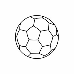 Fototapeta premium Classic Soccer Ball Line Icon Vector Isolated on White Background
