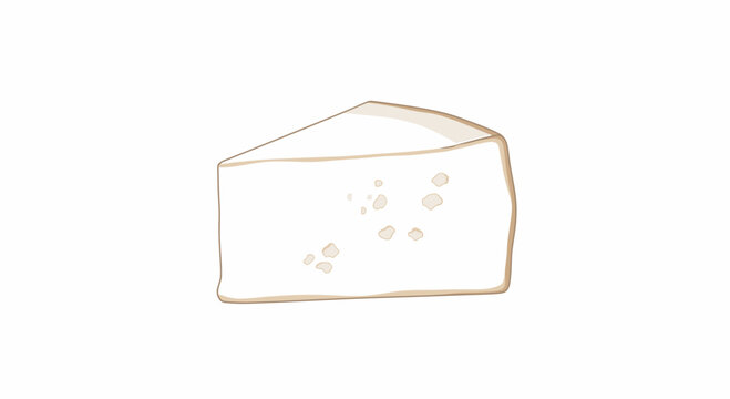 A wedge of brie cheese on a white background