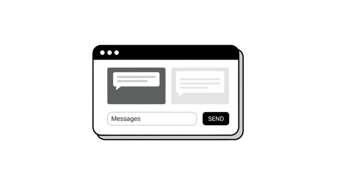 Online chat interface with message bubbles and send button