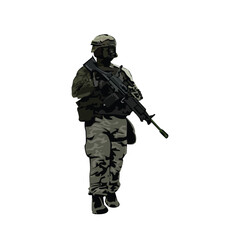 Obraz premium Light machine gun illustration design template