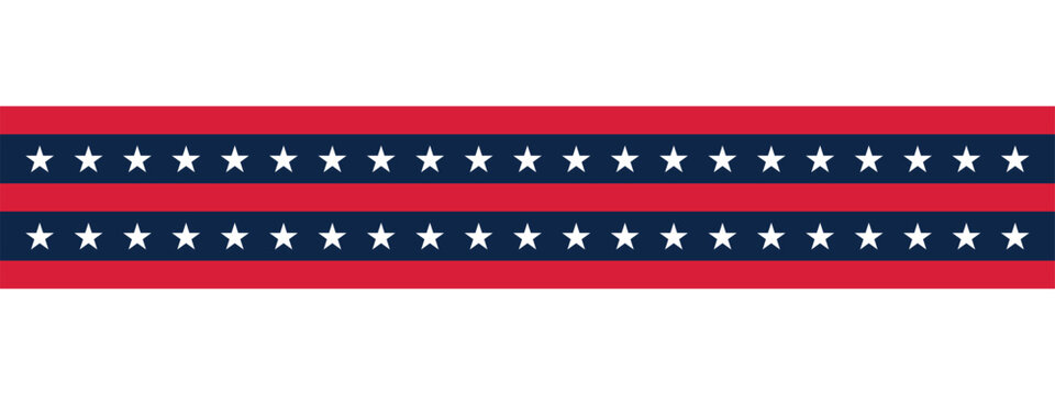 Seamless pattern with red and blue stripes and white stars