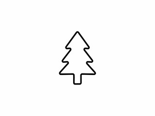 Obraz premium Black line drawing Christmas tree evergreen conifer pine fir simple