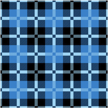 Seamless blue flannel plaid pattern fabric background