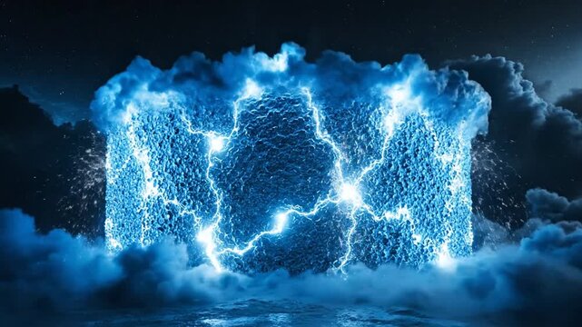 Abstract blue energy vortex, cosmic explosion, light speed travel, abstract background