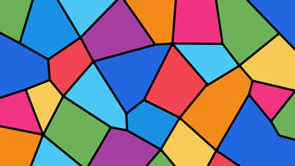 Fototapeta premium Colorful abstract geometric shapes pattern design with vibrant polygonal tiles