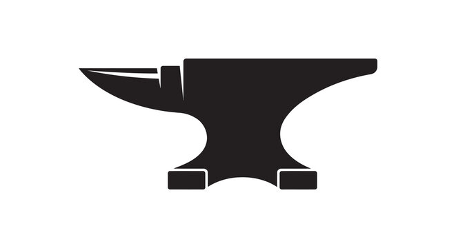 Blacksmith anvil shape solid silhouette against a white background