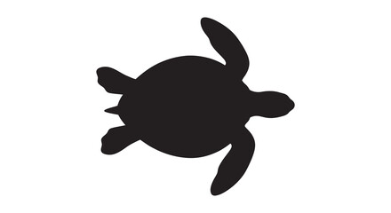Sea turtle silhouette against a white background silhouette © MdMosharef