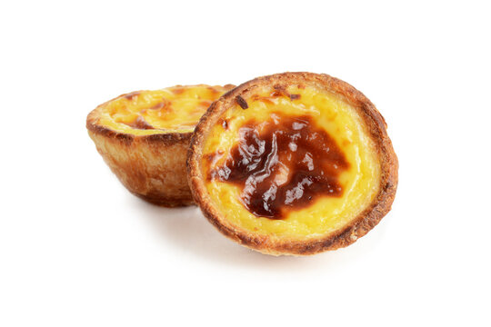 Portuguese Custard Tarts pastis de nata on white