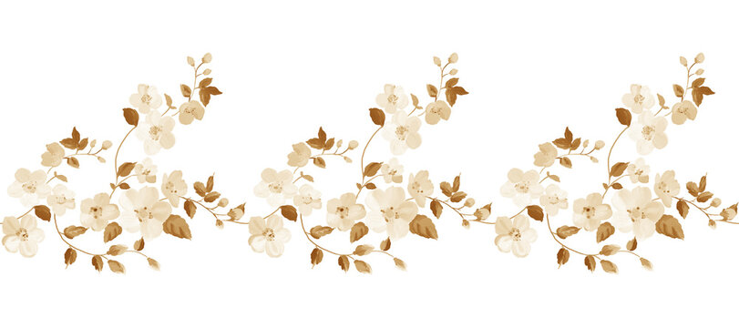 Sepia flower border.