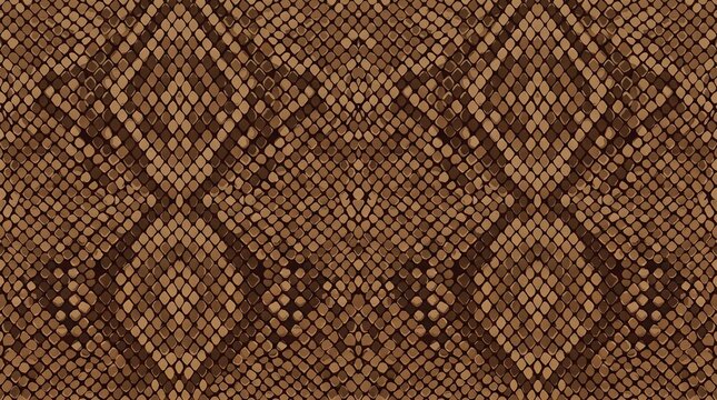Detailed Python Skin Pattern Background Featuring Brown Reptile Scales in a Natural Organic Texture