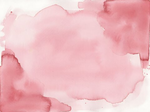 Soft dusty rose watercolor wash with delicate pink pigment bleeding on a textured white paper background