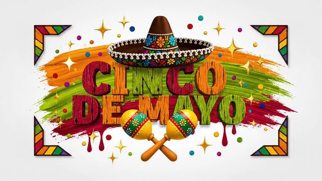 Vibrant Cinco de Mayo celebration with colorful decorations and festive sombrero.