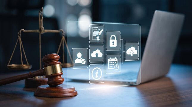 Digital Legal Compliance Management: Cyber Secure Cloud Document Workflow with Electronic Signature Validation, Calendar Schedule Integration, and Automation Optimization using Holographic Law Interfa
