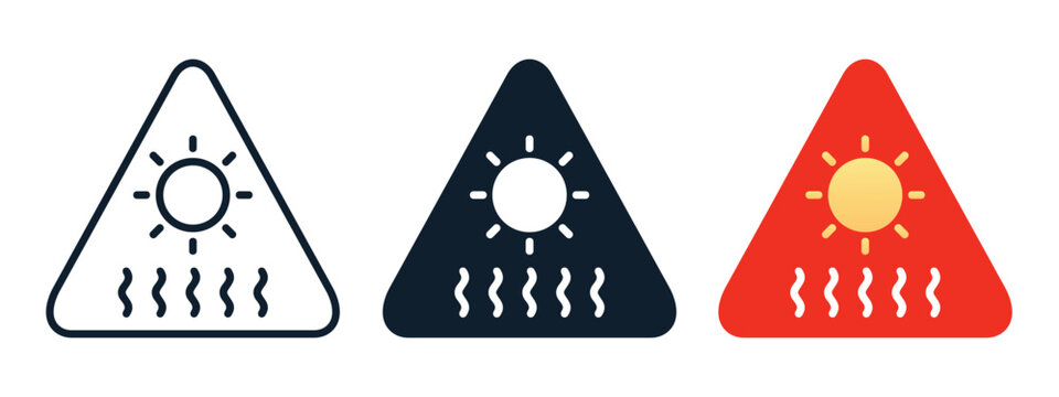 High Temperature Warning Icon. Heat Risk Alert Symbol for Climate Awareness, Public Safety and Health Monitoring. Vector Illustration