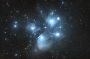 Deep space astrophotography of a bright blue reflection nebula © Dave Marzotto