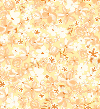 mix floral spring summer yellow colour detailed textured print pattern 