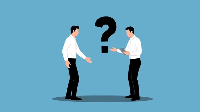 businessman with question mark