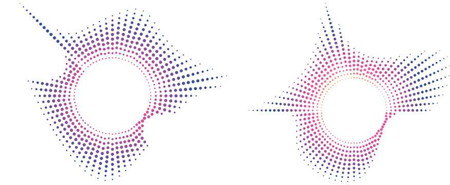Abstract Floral Halftone Background with Circular Dot Pattern Flowing Waves Blue Artistic Vector Illustration for Banner Card Wallpaper Frame and Decorative Design Template