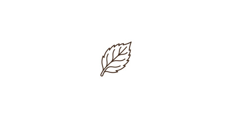 Minimal Mint Leaf Line Art Vector © NWD