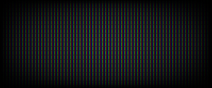 RGB screen pixel pattern. LED TV screen background. LCD display grid dots wallpaper. Red Green Blue diode pixels videowall concept. Projector or television monitor texture backdrop. Vector wallpaper