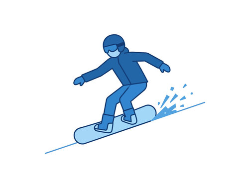 Person Snowboarding Down a Slope Fast.