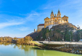 Obraz premium Stift Melk (Melk Abbey), Wachau Cultural Landscape, UNESCO World Heritage Site, Austria