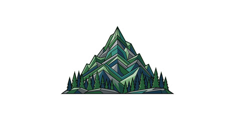 Geometric Mountain Peak Vector Illustration © ONE