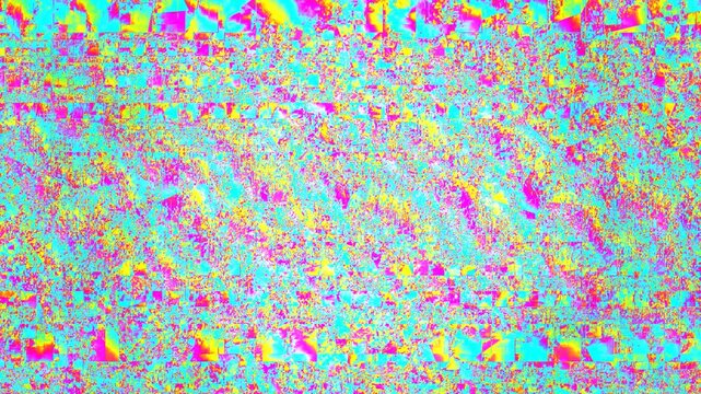 Colorful abstract pattern with glitch effect in bright tones
