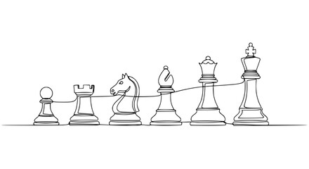 Chess Piece Line Art Growth Chart © Lancar