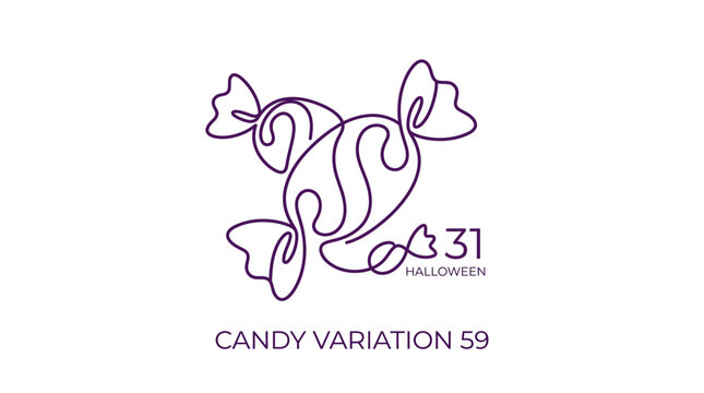 Halloween Candy Line Art Icon
